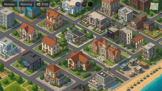 Valley Awakening open-world town map